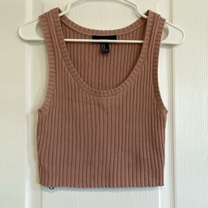 Forever 21 Knit Sweater Tank Crop Top Pink Womens  Medium Barbiecore
